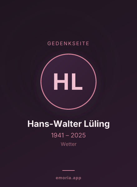 Gedenkportrait von Hans-Walter Lüling
