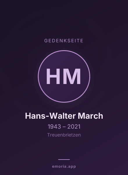 Gedenkportrait von Hans-Walter March