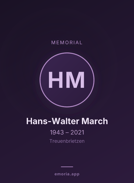 Memorial portrait of Hans-Walter March