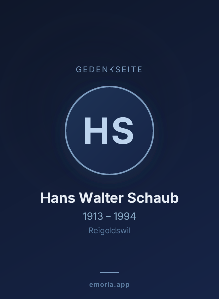 Gedenkportrait von Hans Walter Schaub