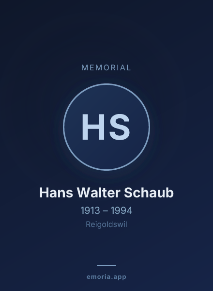 Memorial portrait of Hans Walter Schaub