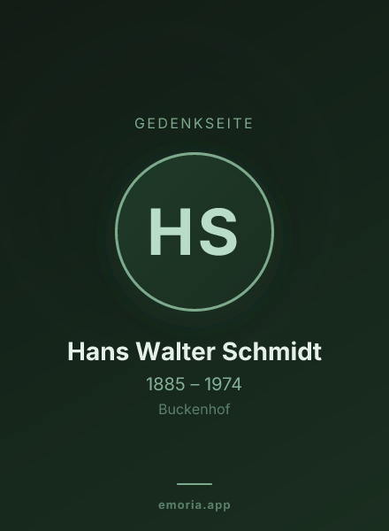 Gedenkportrait von Hans Walter Schmidt