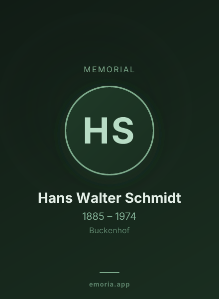 Memorial portrait of Hans Walter Schmidt