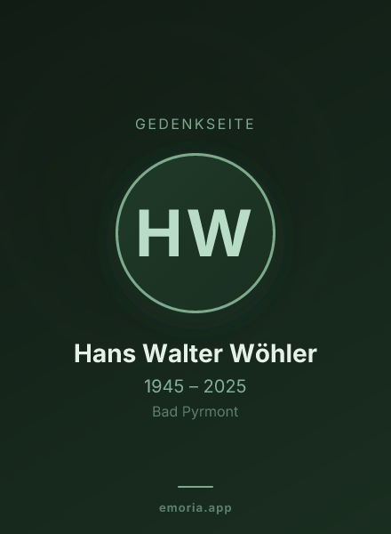 Gedenkportrait von Hans Walter Wöhler