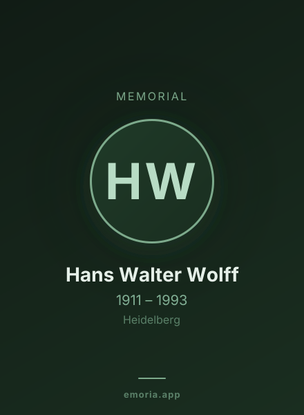 Memorial portrait of Hans Walter Wolff