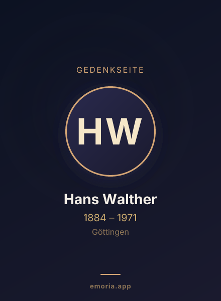 Gedenkportrait von Hans Walther