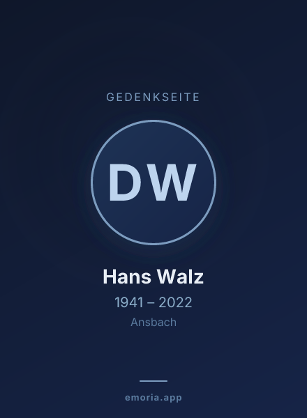 Gedenkportrait von Dr. Hans Walz
