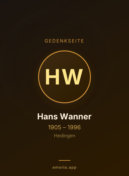 Gedenkportrait von Hans Wanner