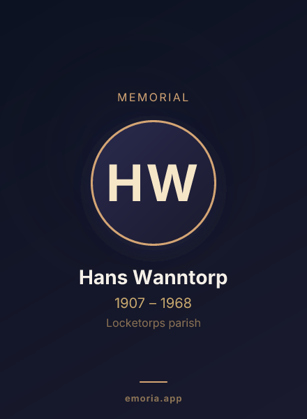 Memorial portrait of Hans Wanntorp