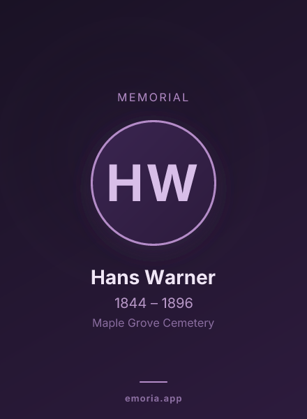 Memorial portrait of Hans Warner