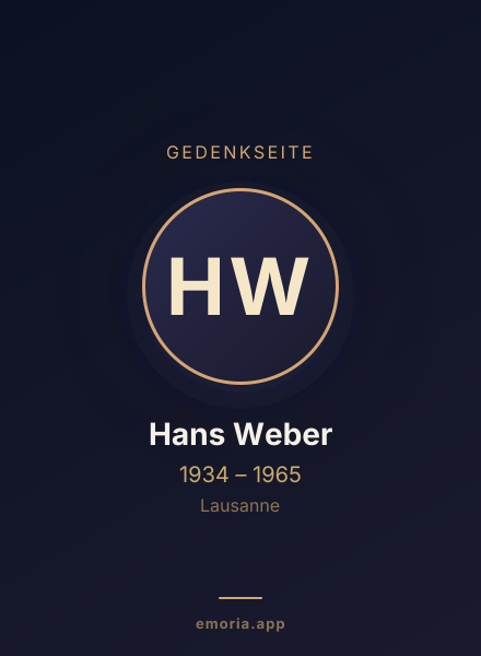 Gedenkportrait von Hans Weber