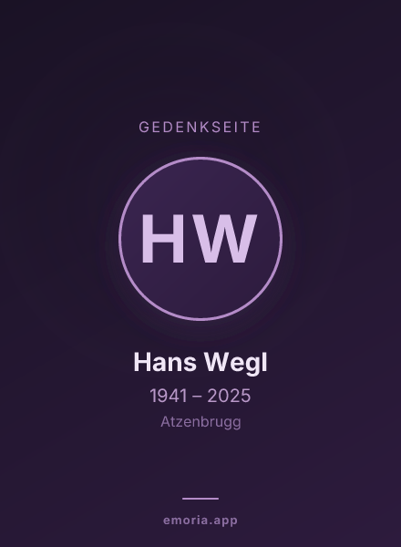 Gedenkportrait von Hans Wegl