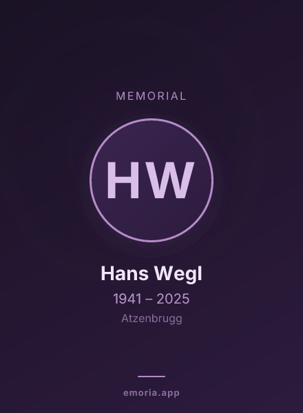 Memorial portrait of Hans Wegl