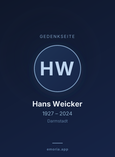 Gedenkportrait von Hans Weicker