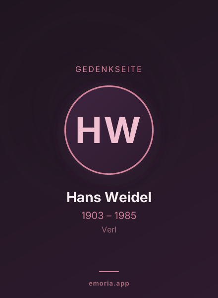 Gedenkportrait von Hans Weidel