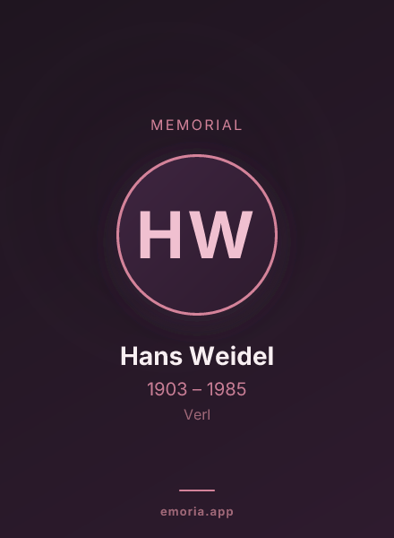 Memorial portrait of Hans Weidel
