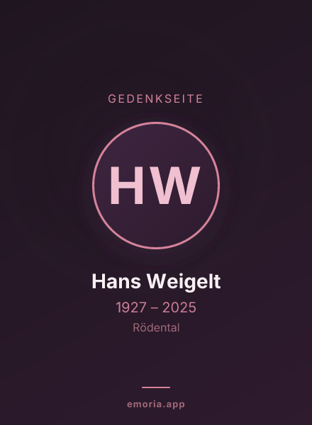 Gedenkportrait von Hans Weigelt