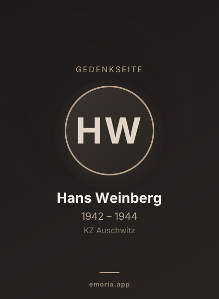 Gedenkportrait von Hans Weinberg