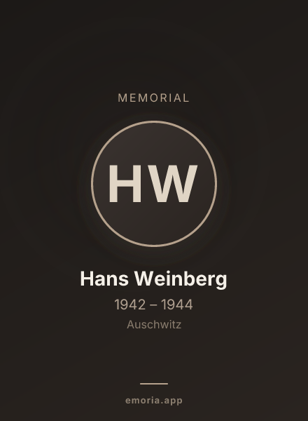 Memorial portrait of Hans Weinberg