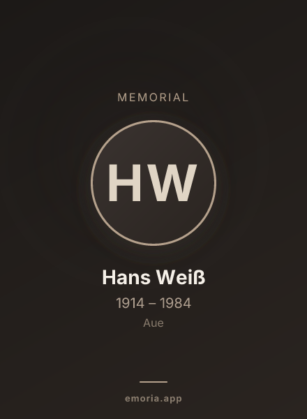 Memorial portrait of Hans Weiß