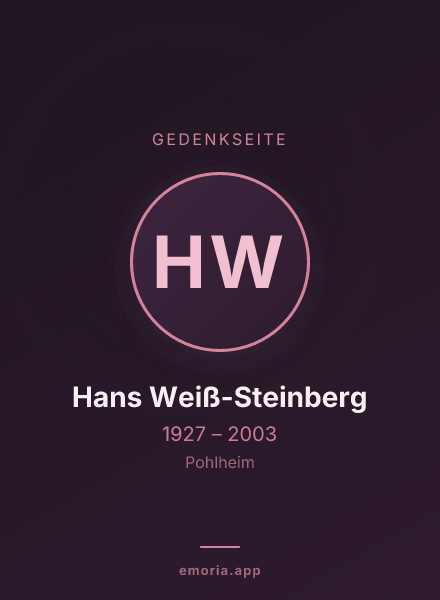 Gedenkportrait von Hans Weiß-Steinberg
