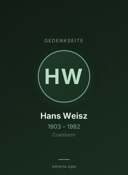Gedenkportrait von Hans Weisz