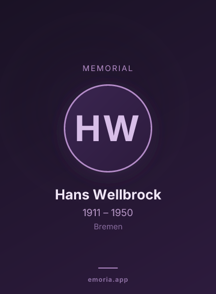 Memorial portrait of Hans Wellbrock
