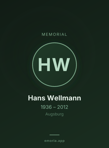 Memorial portrait of Hans Wellmann