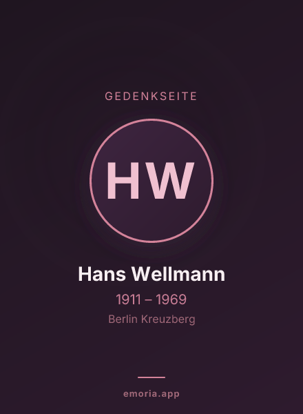 Gedenkportrait von Hans Wellmann
