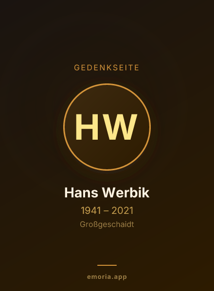 Gedenkportrait von Hans Werbik