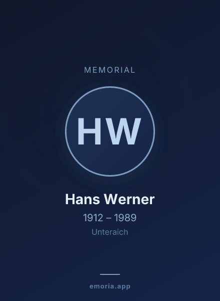 Memorial portrait of Hans Werner