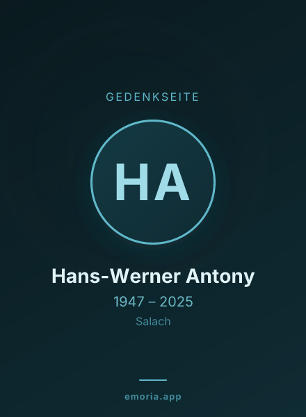 Gedenkportrait von Hans-Werner Antony