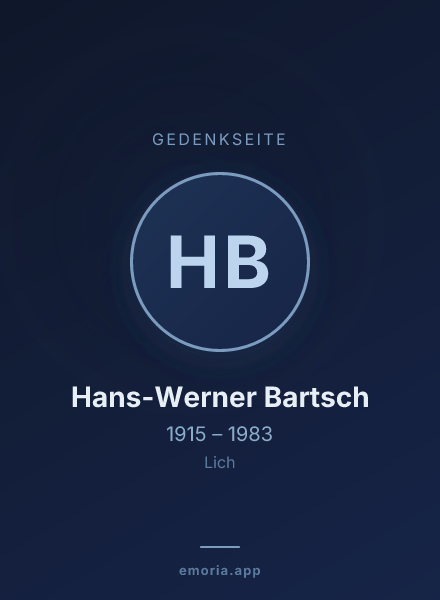 Gedenkportrait von Hans-Werner Bartsch