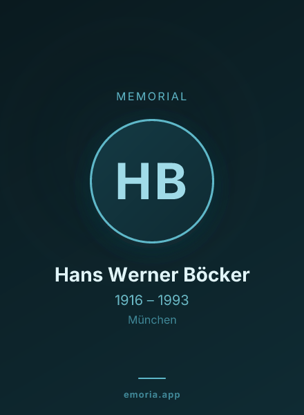 Memorial portrait of Hans Werner Böcker