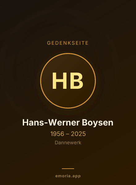 Gedenkportrait von Hans-Werner Boysen