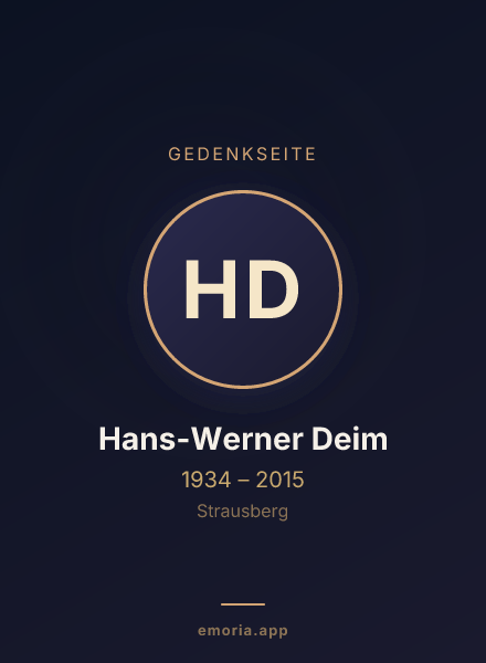 Gedenkportrait von Hans-Werner Deim