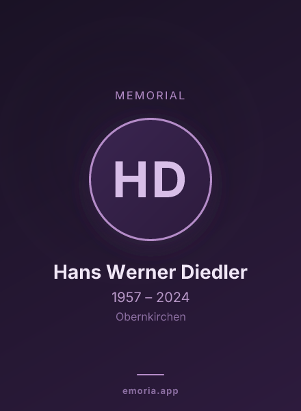 Memorial portrait of Hans Werner Diedler