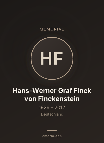 Memorial portrait of Hans-Werner Graf Finck von Finckenstein