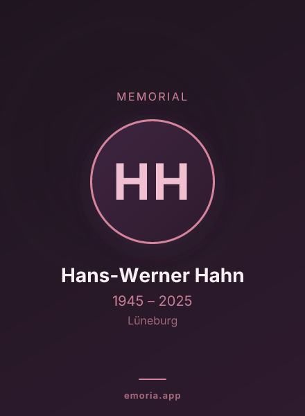 Memorial portrait of Hans-Werner Hahn