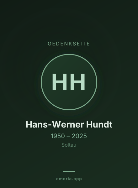 Gedenkportrait von Hans-Werner Hundt