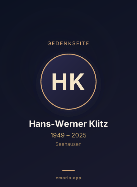 Gedenkportrait von Hans-Werner Klitz