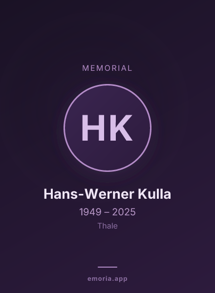 Memorial portrait of Hans-Werner Kulla