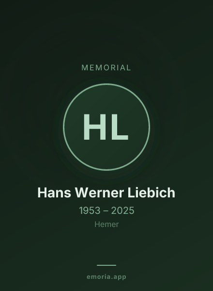 Memorial portrait of Hans Werner Liebich