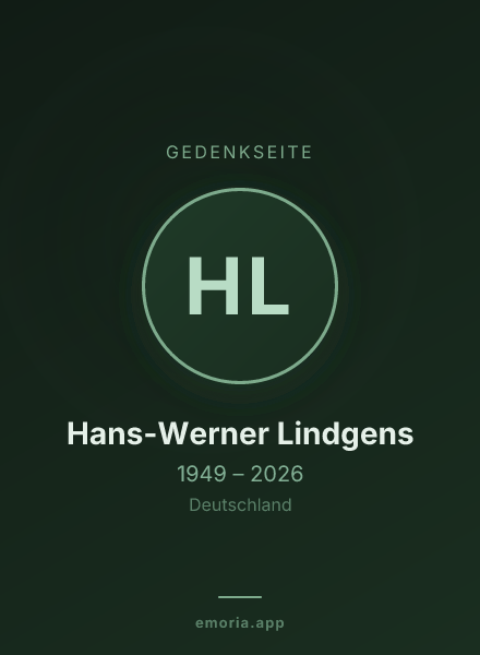 Gedenkportrait von Hans-Werner Lindgens