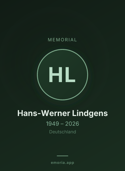 Memorial portrait of Hans-Werner Lindgens