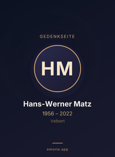 Gedenkportrait von Hans-Werner Matz