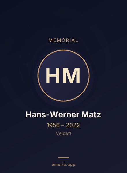 Memorial portrait of Hans-Werner Matz