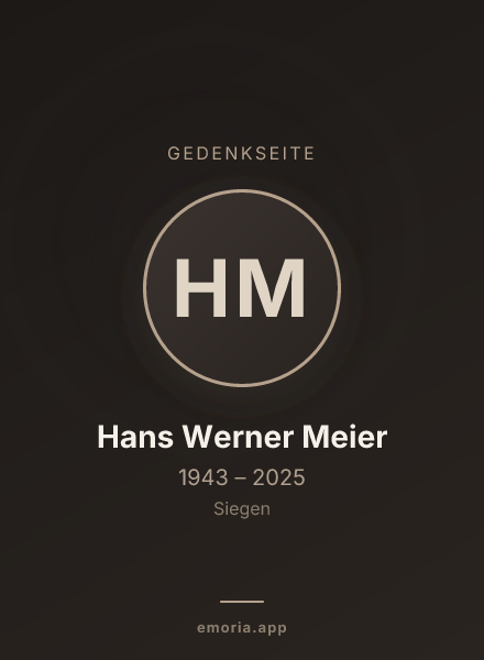 Gedenkportrait von Hans Werner Meier