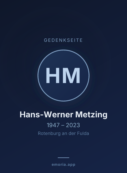 Gedenkportrait von Hans-Werner Metzing
