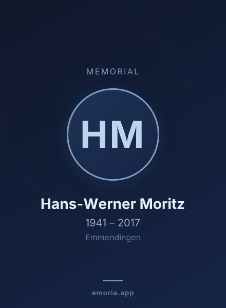 Memorial portrait of Hans-Werner Moritz